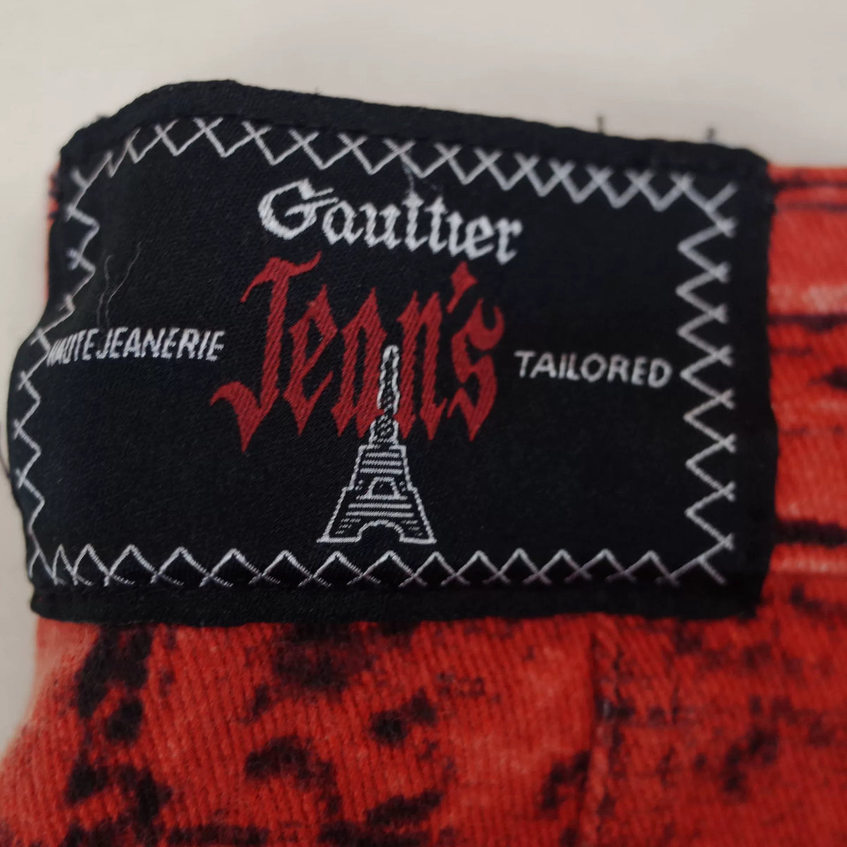 1997 Fall/Winter Jean Paul Gaultier Red Brick Wall Print Stretch T-Shirt and Skirt Set