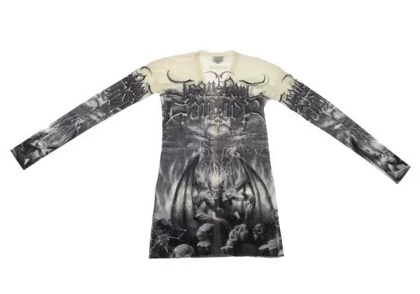Jean Paul Gaultier Vintage Grey Demon Mesh Cardigan