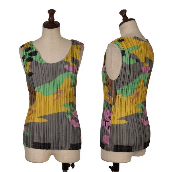 Issey Miyake Vintage Dark Floral Pleated Top