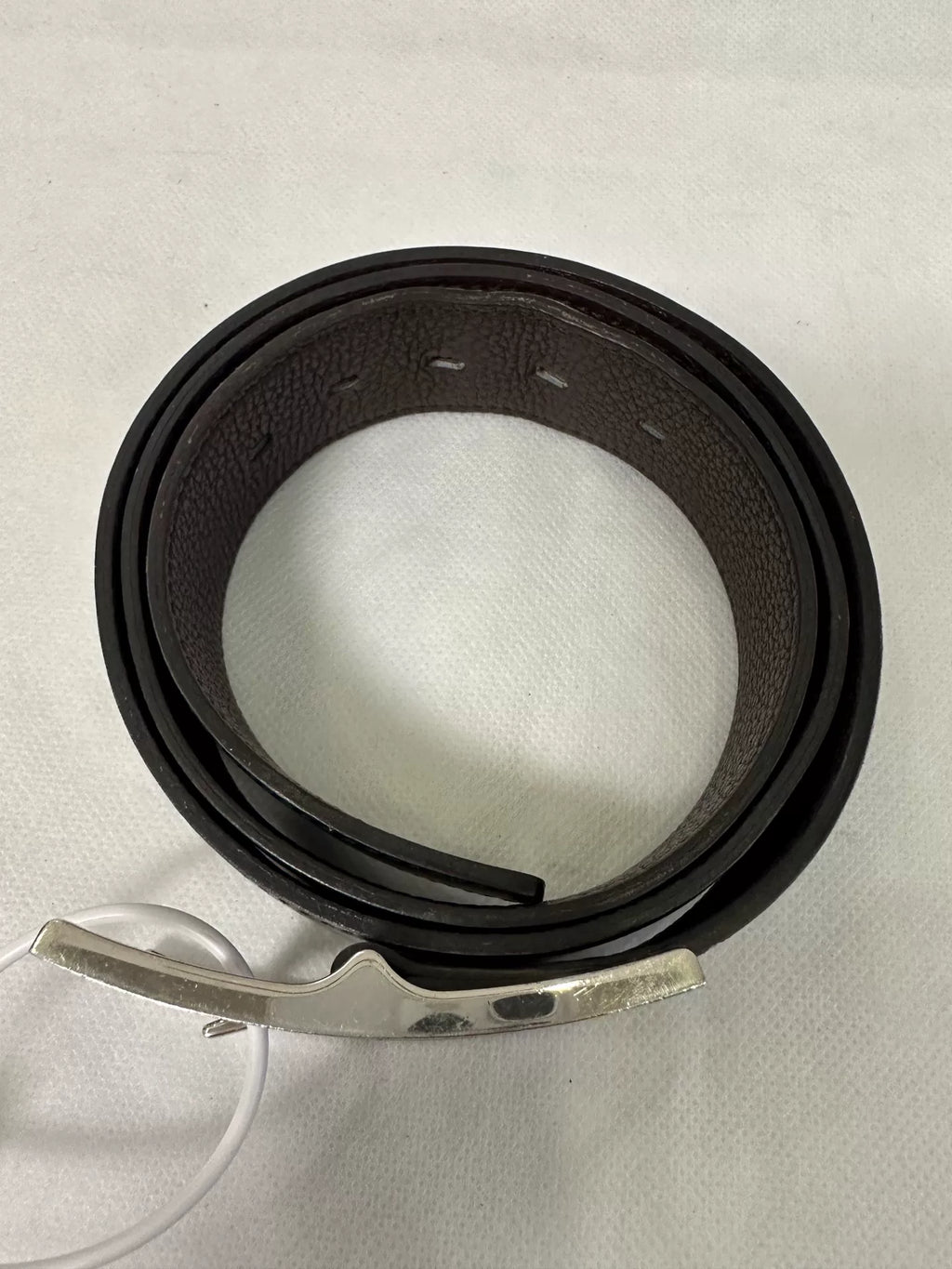 Hermes Black H-Buckle Leather Belt