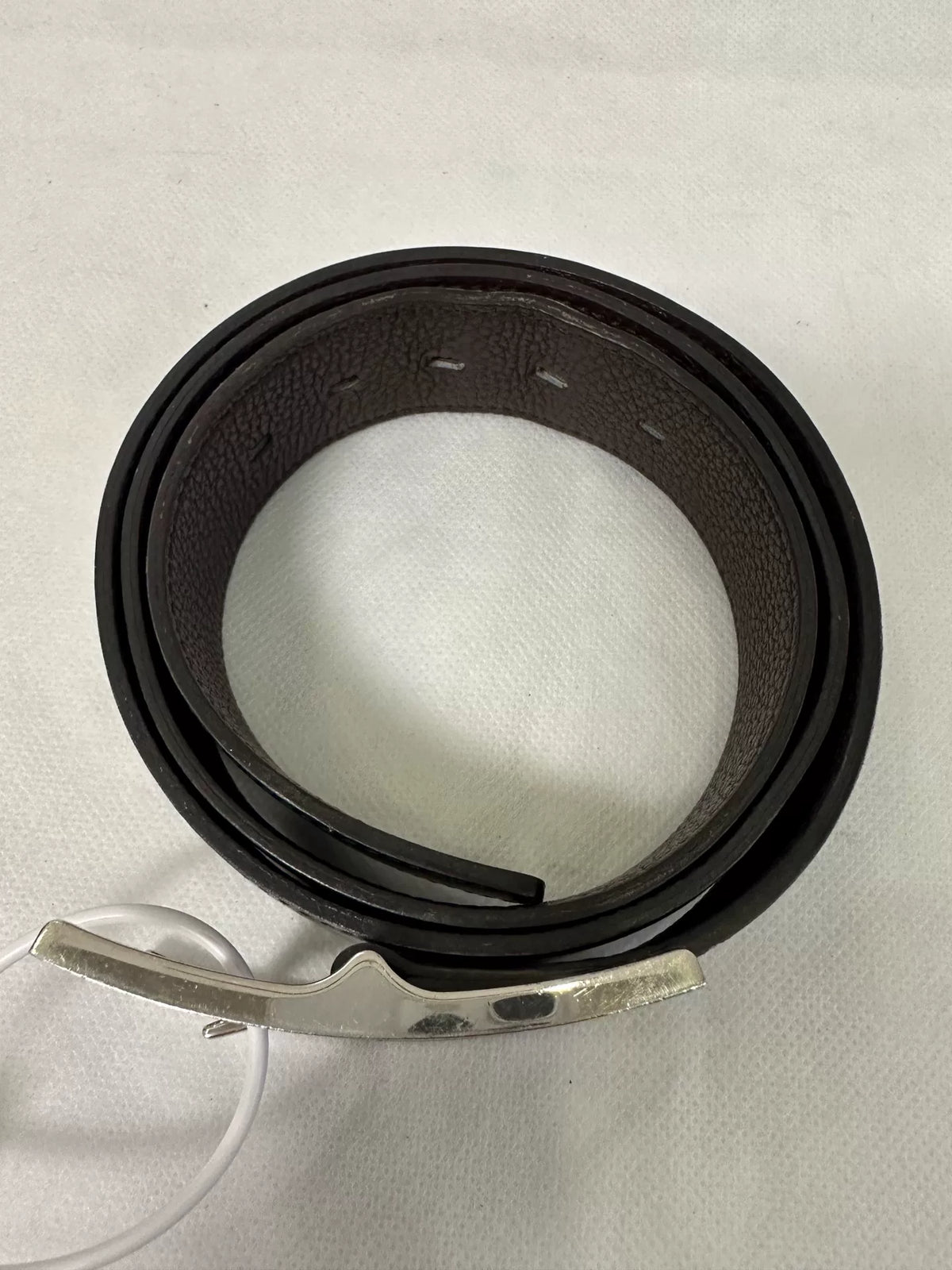 Hermes Black H-Buckle Leather Belt