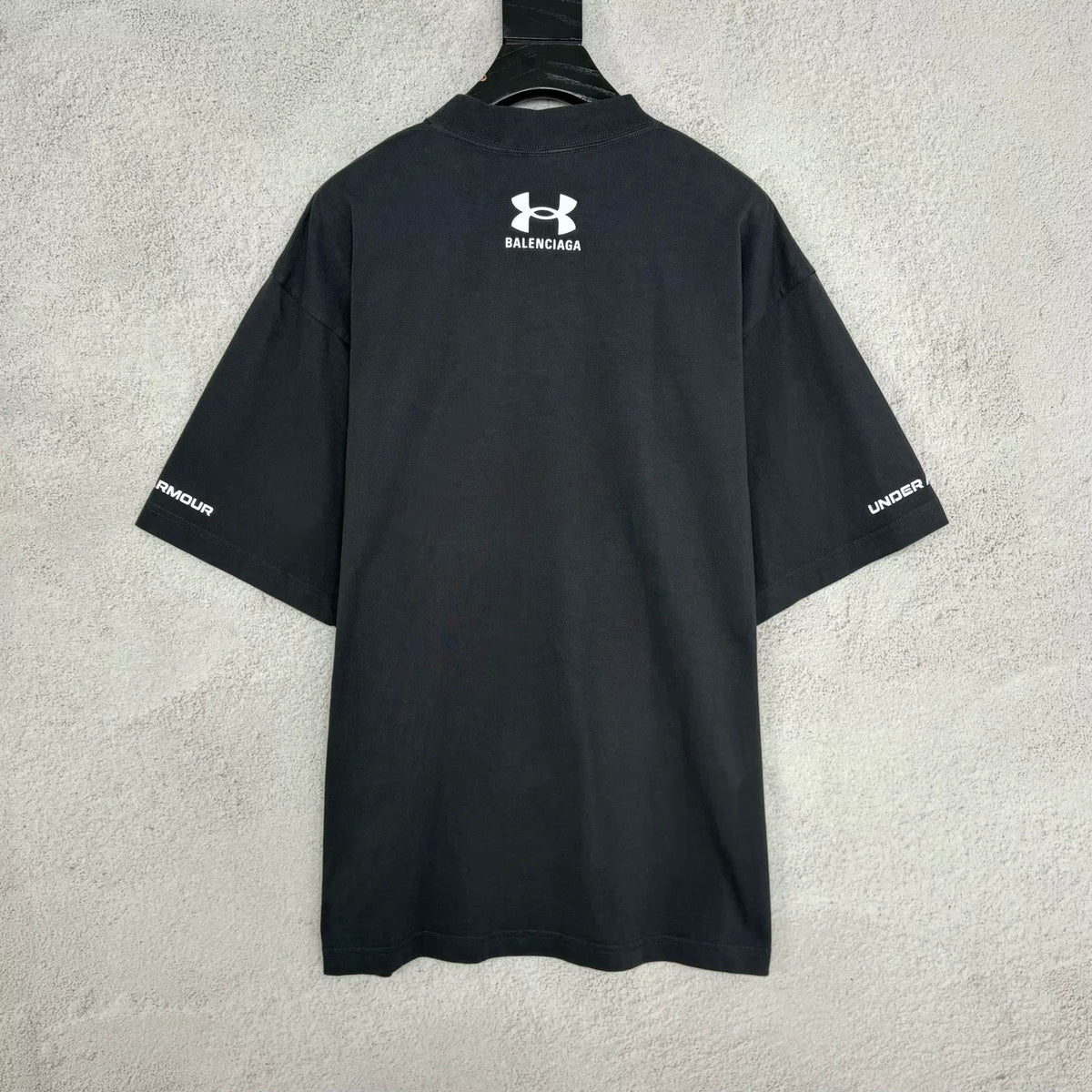 Balenciaga × Under Armour SS25 Black Letter Logo Print Short Sleeve Top