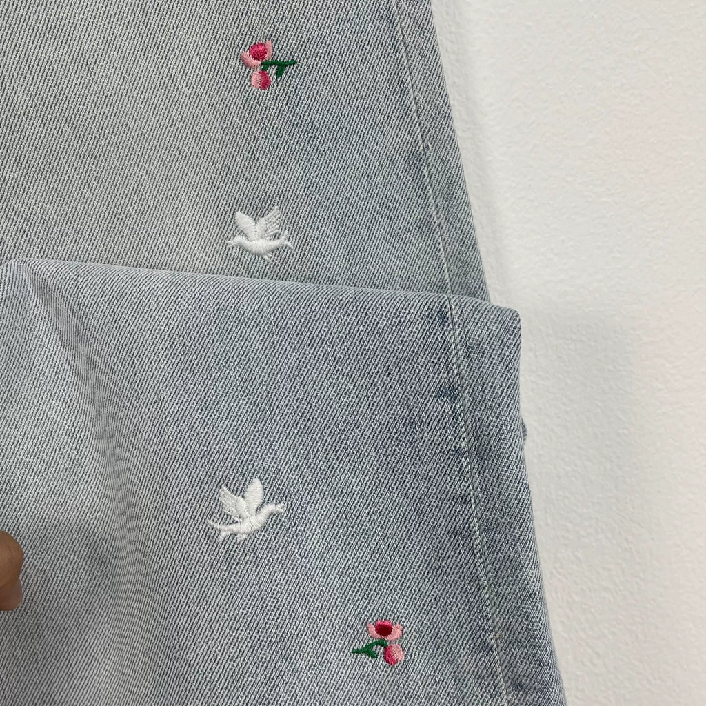 Dior Embroidered Hundred Birds Floral Denim Jeans
