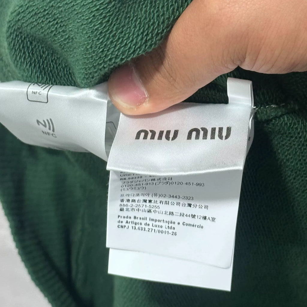 Miu Miu Logo Quarter Zip Sweater