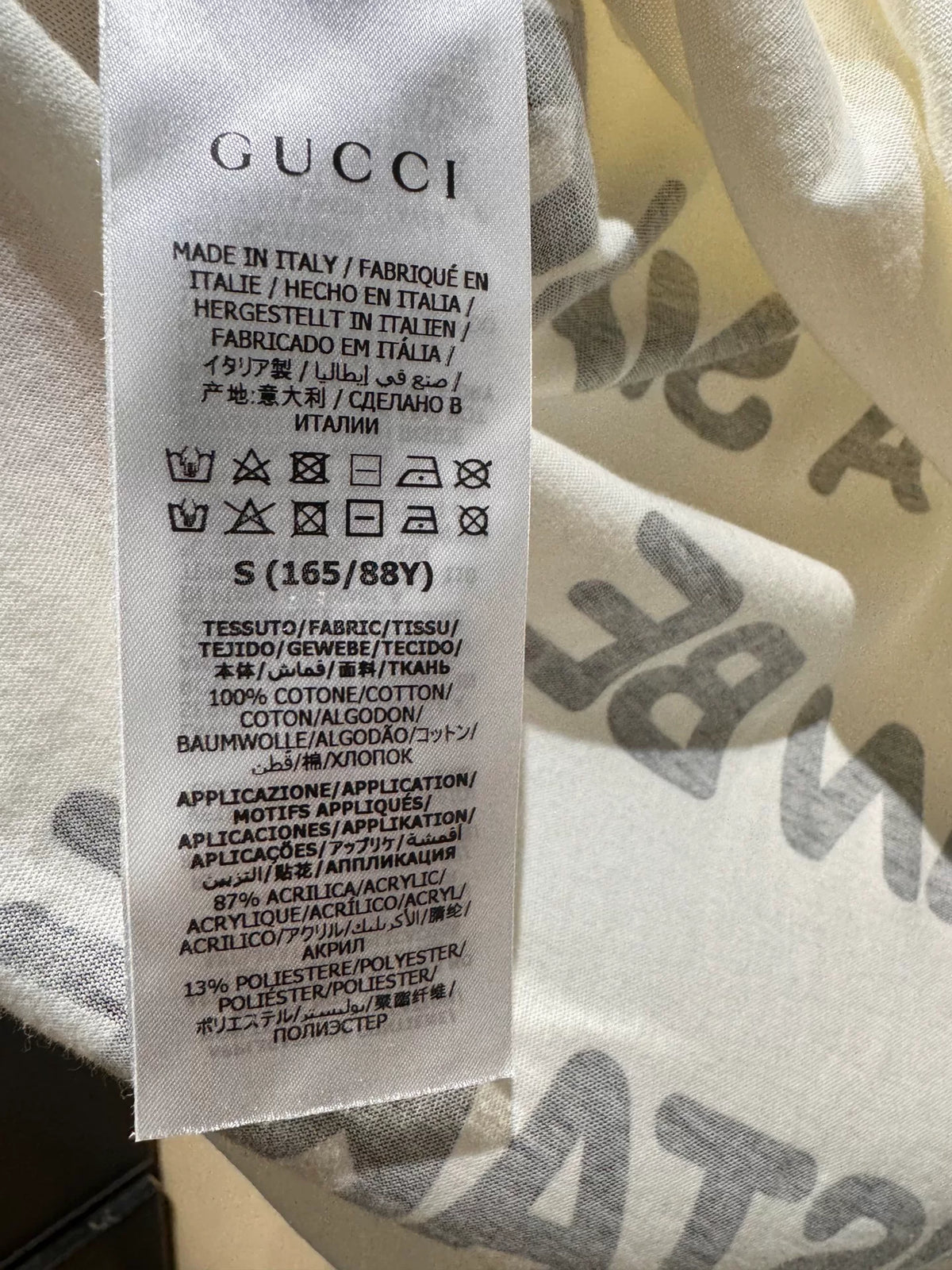 Gucci White Sequined Cat Eye Print Knit Crew Neck Short Sleeve T-Shirt