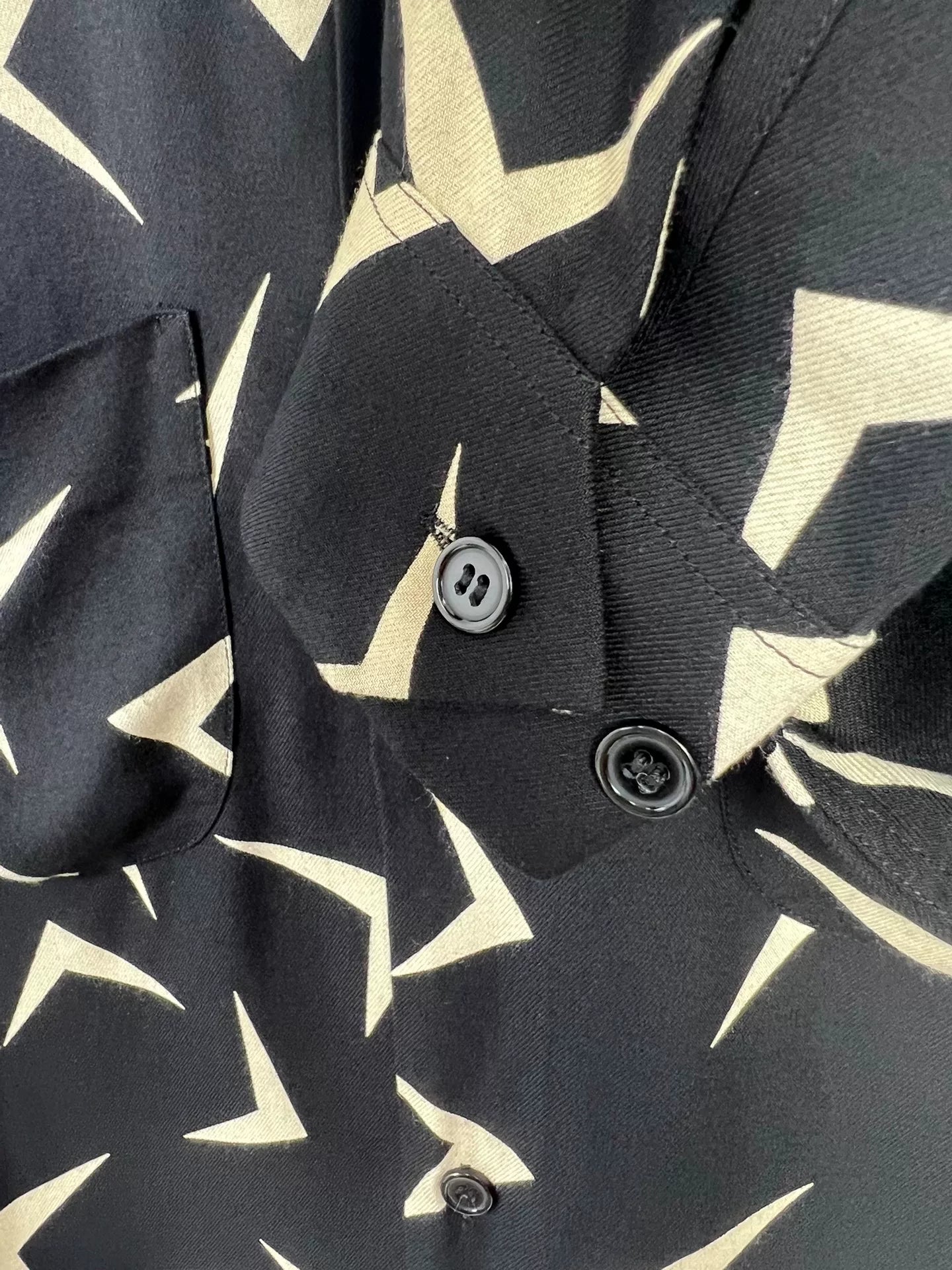 Saint Laurent 15FW Boomerang Print Button-Up Shirt