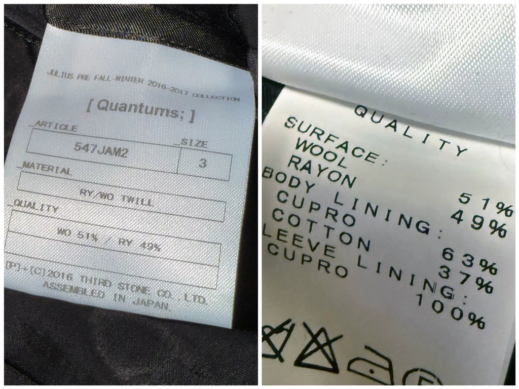 Julius_7 16FW Quantums Wool Suit