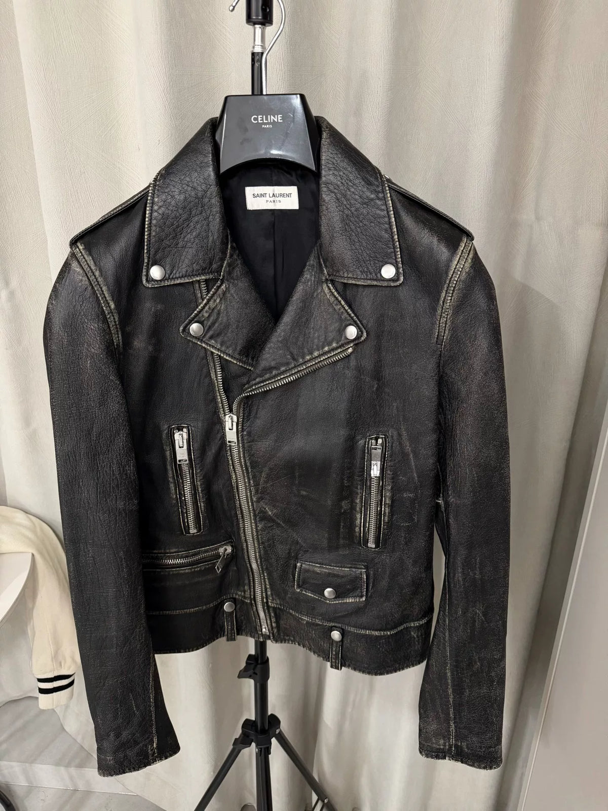 Saint Laurent FW16 Distressed L01 Lambskin Jacket by Hedi Slimane