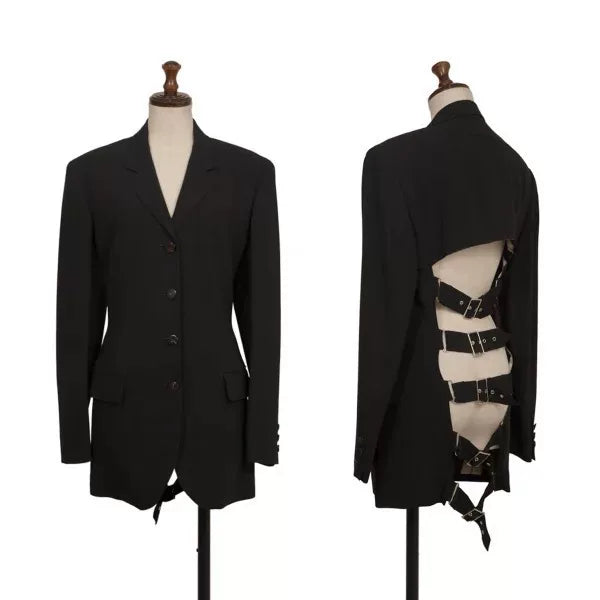 Jean Paul Gaultier Back Cut-Out Tie Wool Jacket