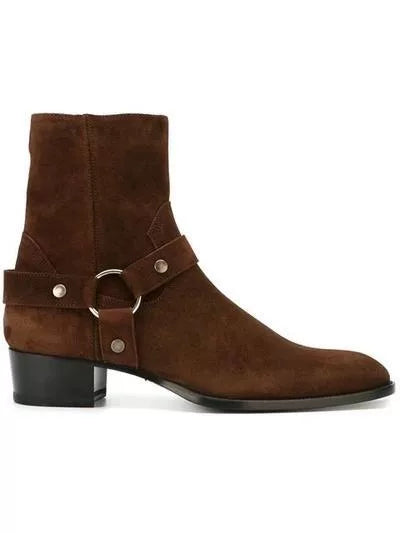 Saint Laurent FW15 Wyatt Brown Suede Chelsea Boots by Hedi Slimane