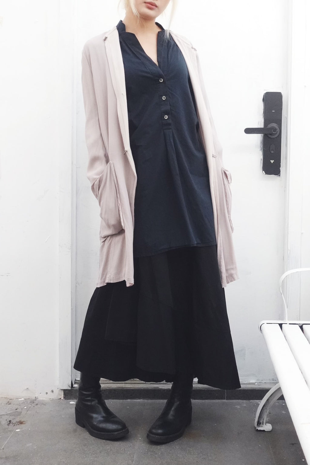 Ann Demeulemeester｜Morandi Purple Trench Coat