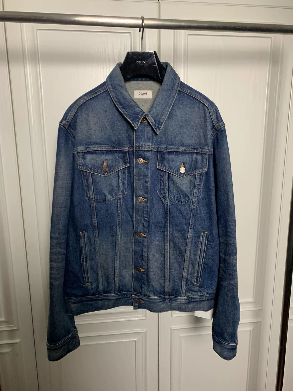 Celine 22FW Boy Doll Rhinestone Denim Jacket