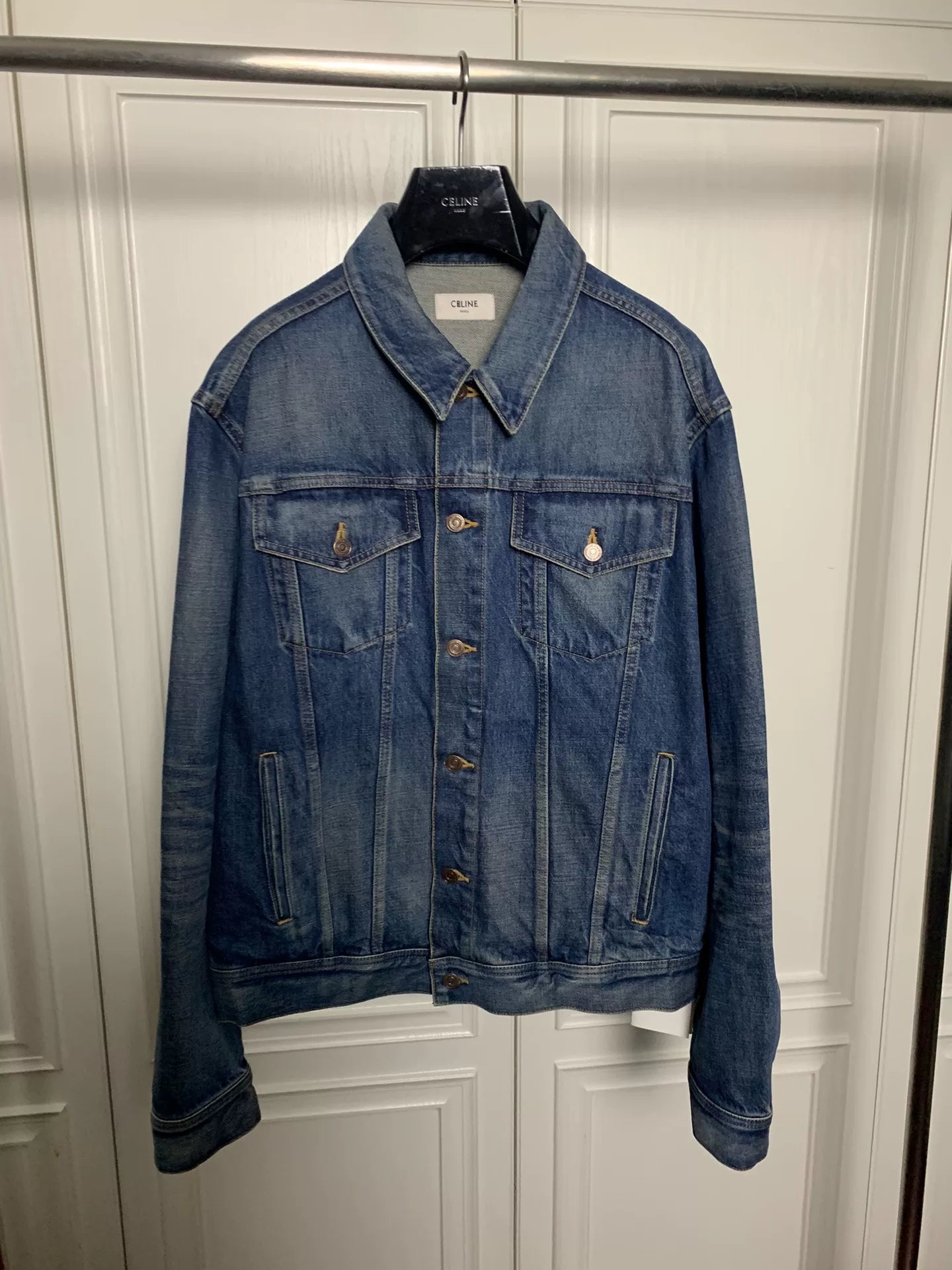 Celine 22FW Boy Doll Rhinestone Denim Jacket