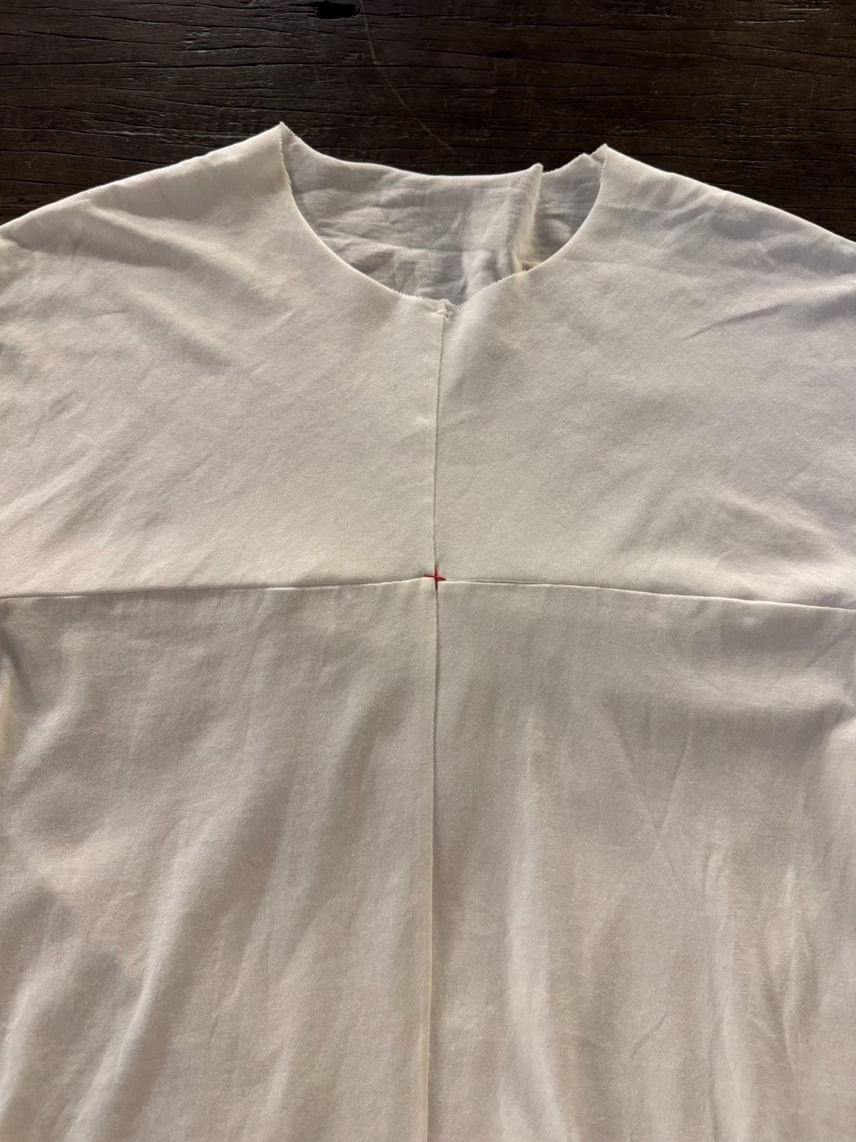 M.A+ SS20 White One Piece Cross-Cut Cotton Long Sleeve Tee