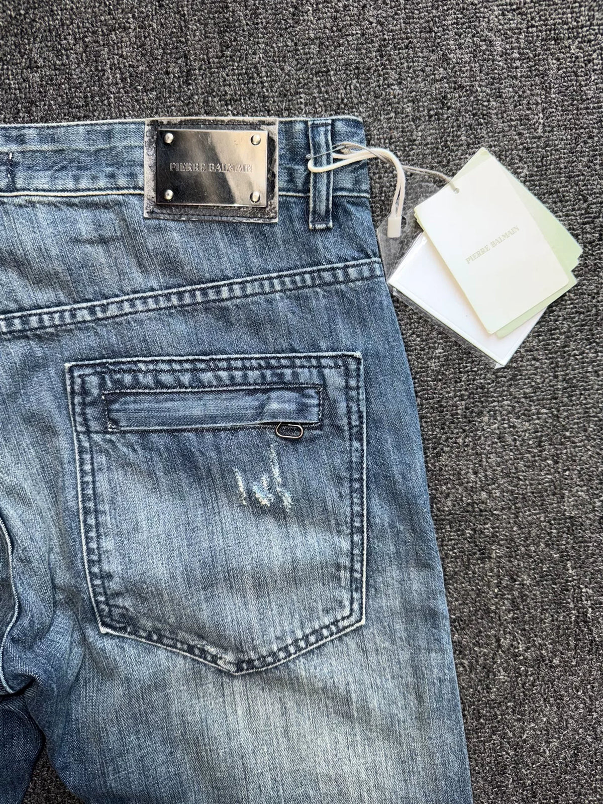 Pierre Balmain 12ss blue distressed denim jeans