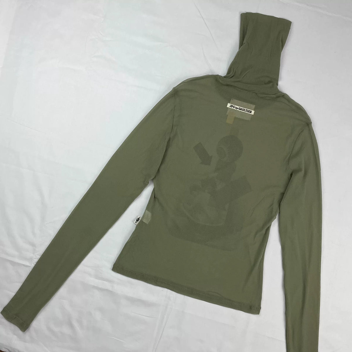 2003 Fall/Winter Jean Paul Gaultier Eye Print Elastic Mesh Turtleneck Long-Sleeve T-Shirt