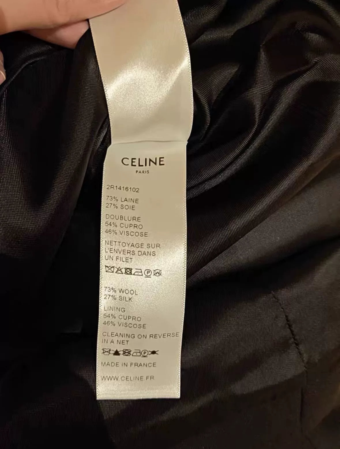 Celine 19SS Black Wool Long Sleeve Dress