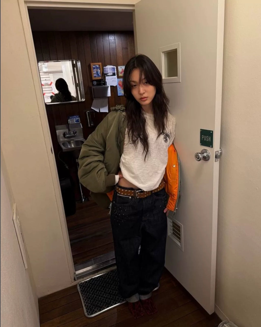 Prada Distressed Rivet Punk Belt