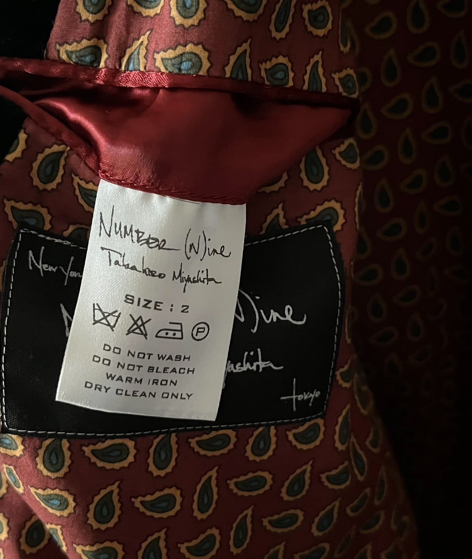 Number (n)ine 03AW Velvet Suit