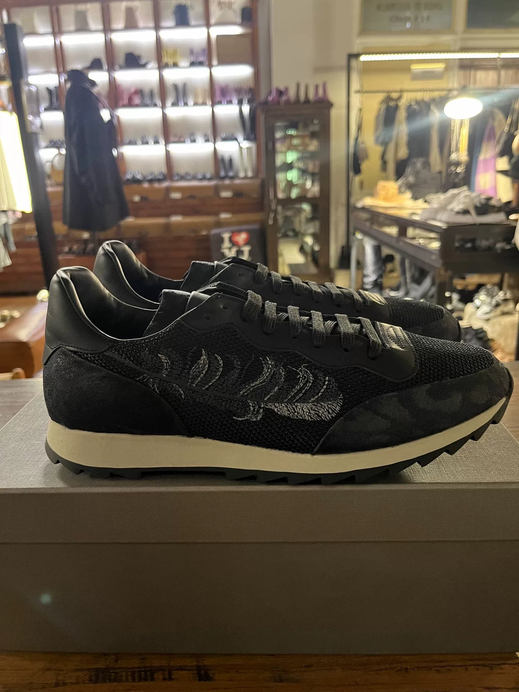 Alexander McQueen SS15 Black Feather Print Sneakers