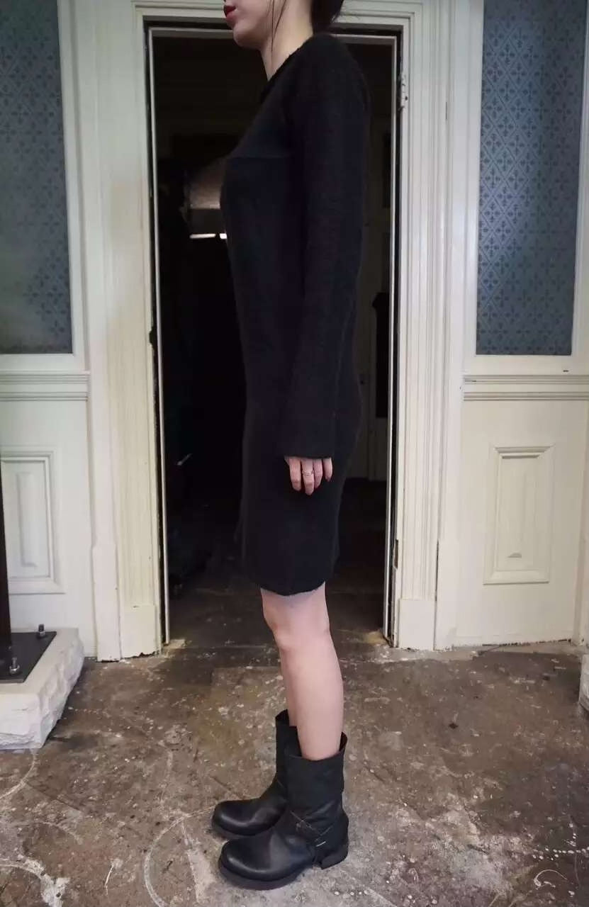 M.A+ FW16 Black Cross Round Neck Pullover Cashmere Silk Sweater