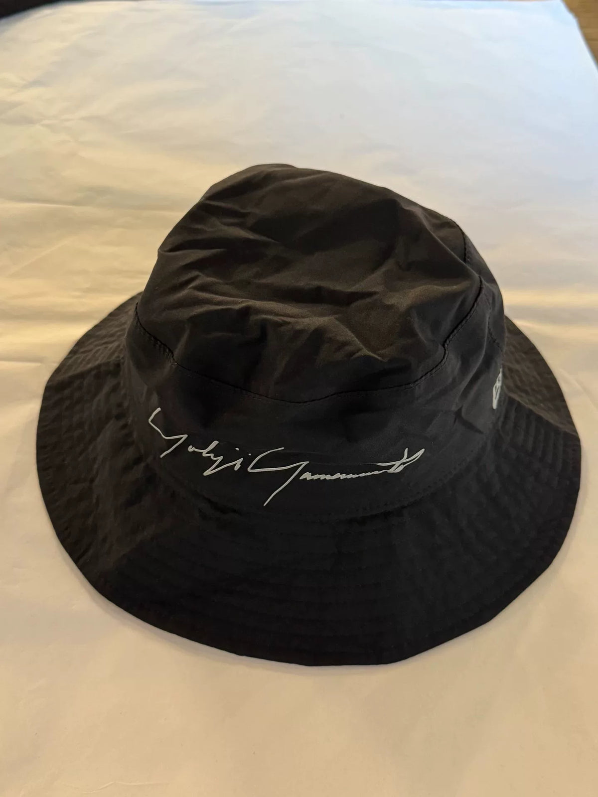 Yohji Yamamoto × New Era Black Gore-tex Signature Logo Fisherman Hat