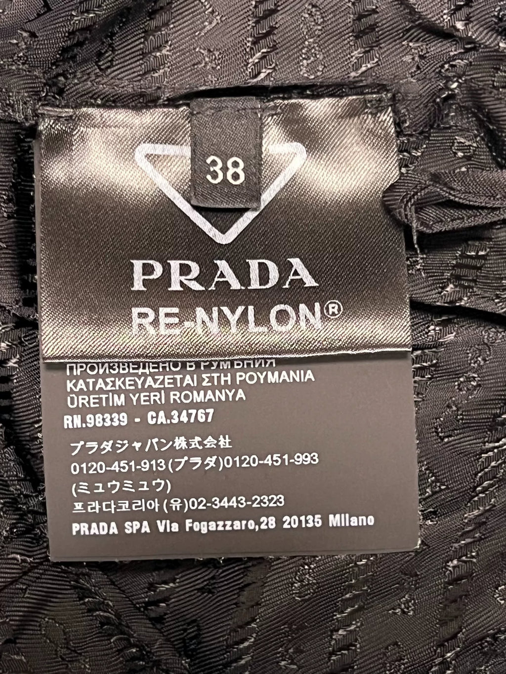Prada Re-Nylon Triangle Logo Black Shorts