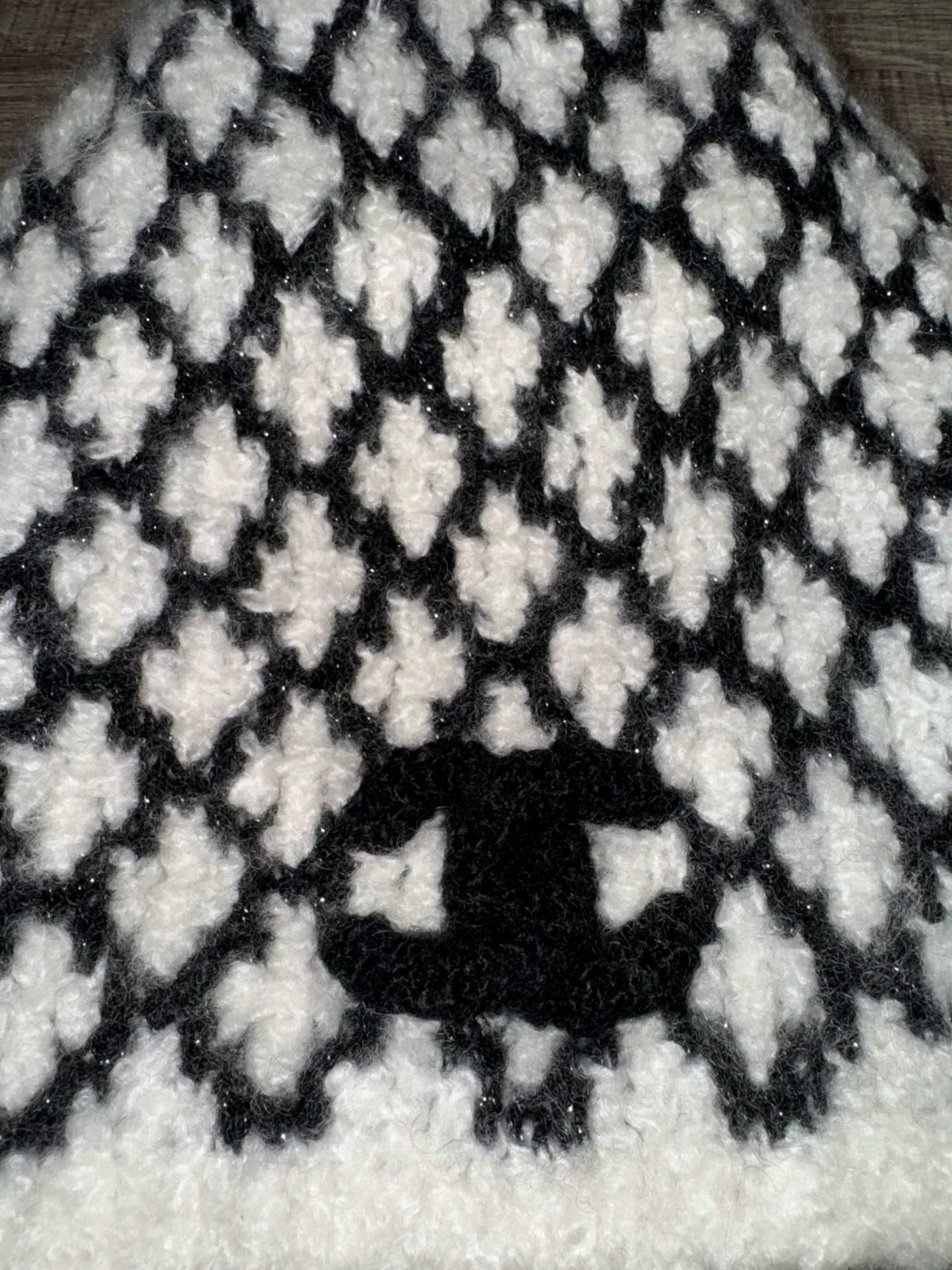 Chanel Black White Tweed Cashmere Beanie