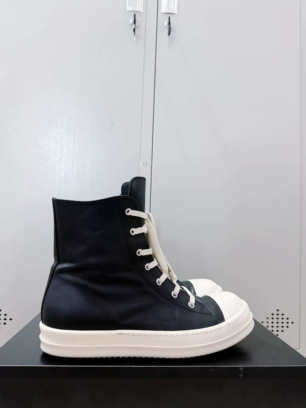 Rick Owens Black High-Top Cowhide Large Converse Sneakers
