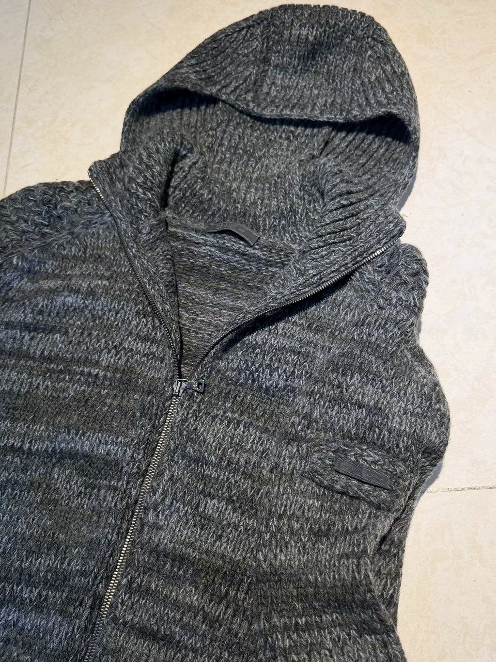 Prada Hooded Zip-Up Knit Jacket