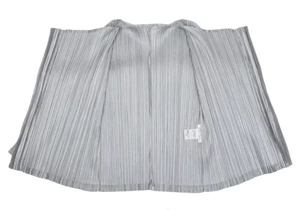Issey Miyake Vintage Grey Metallic Pleated Cardigan