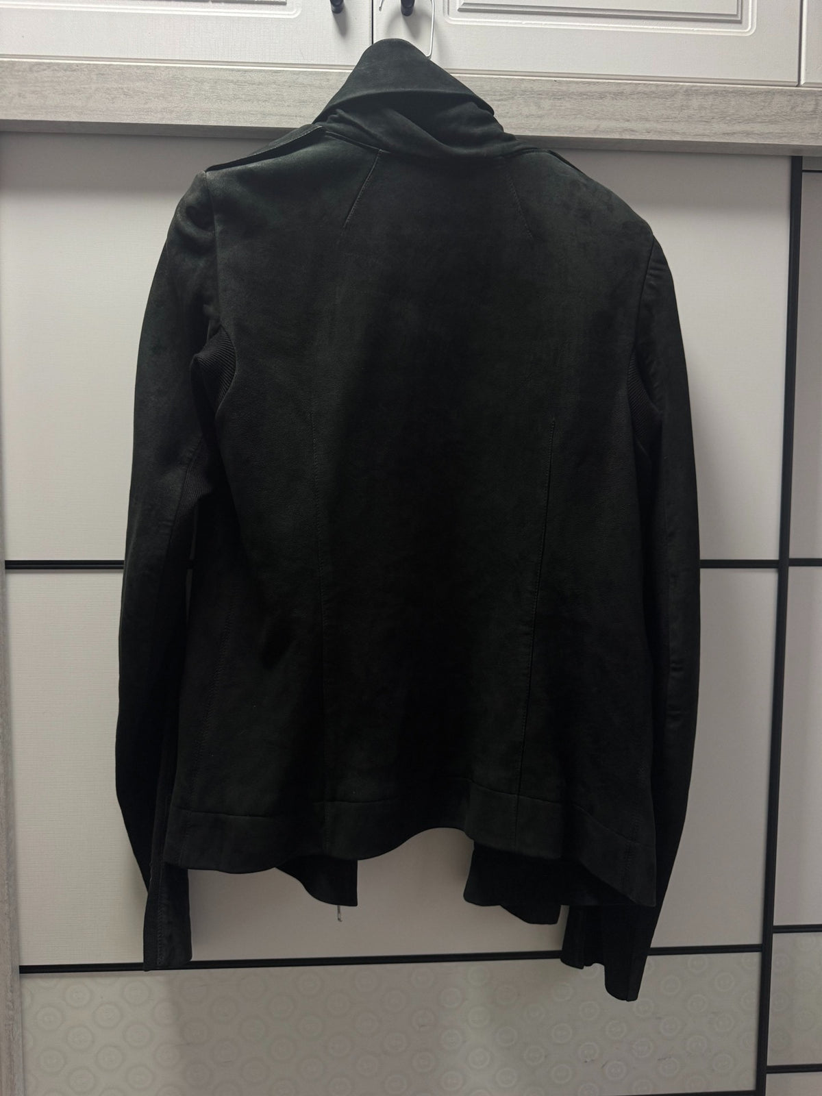 Rick Owens biker suede leather jacket