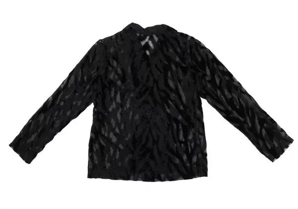 Issey Miyake Vintage Black Sheer Floral Top