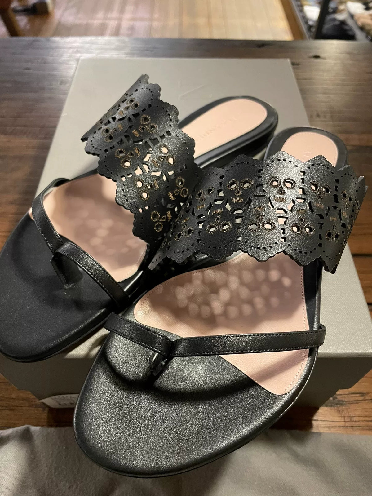 Alexander McQueen SS16 Multi-Skull Carved Lambskin Sandals