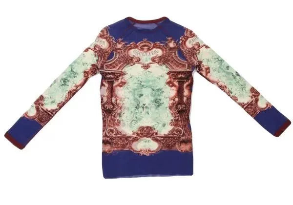 Jean Paul Gaultier Vintage Blue Floral Mesh Top