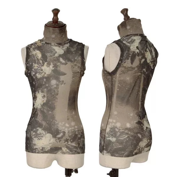 Jean Paul Gaultier Vintage Grey Patterned Mesh Top