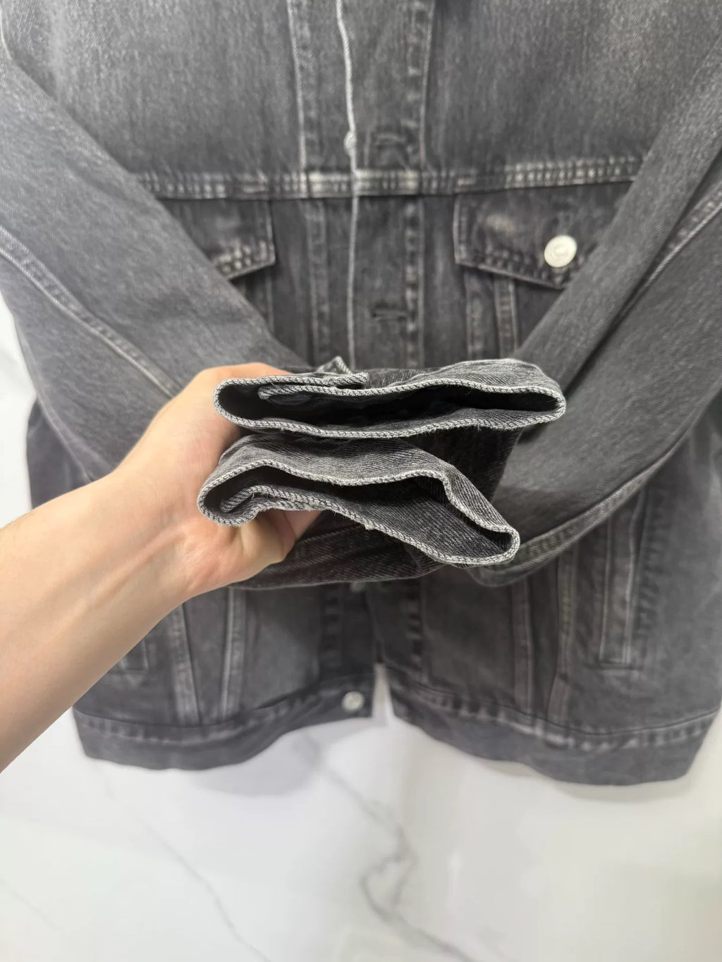 Balenciaga Black Printed Denim Jacket