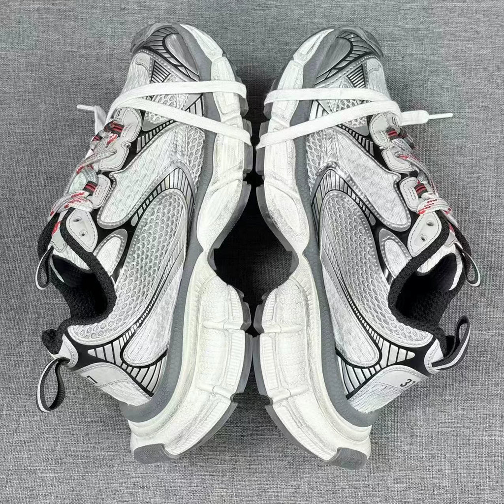 Balenciaga 3XL Grey Red Distressed Sneakers