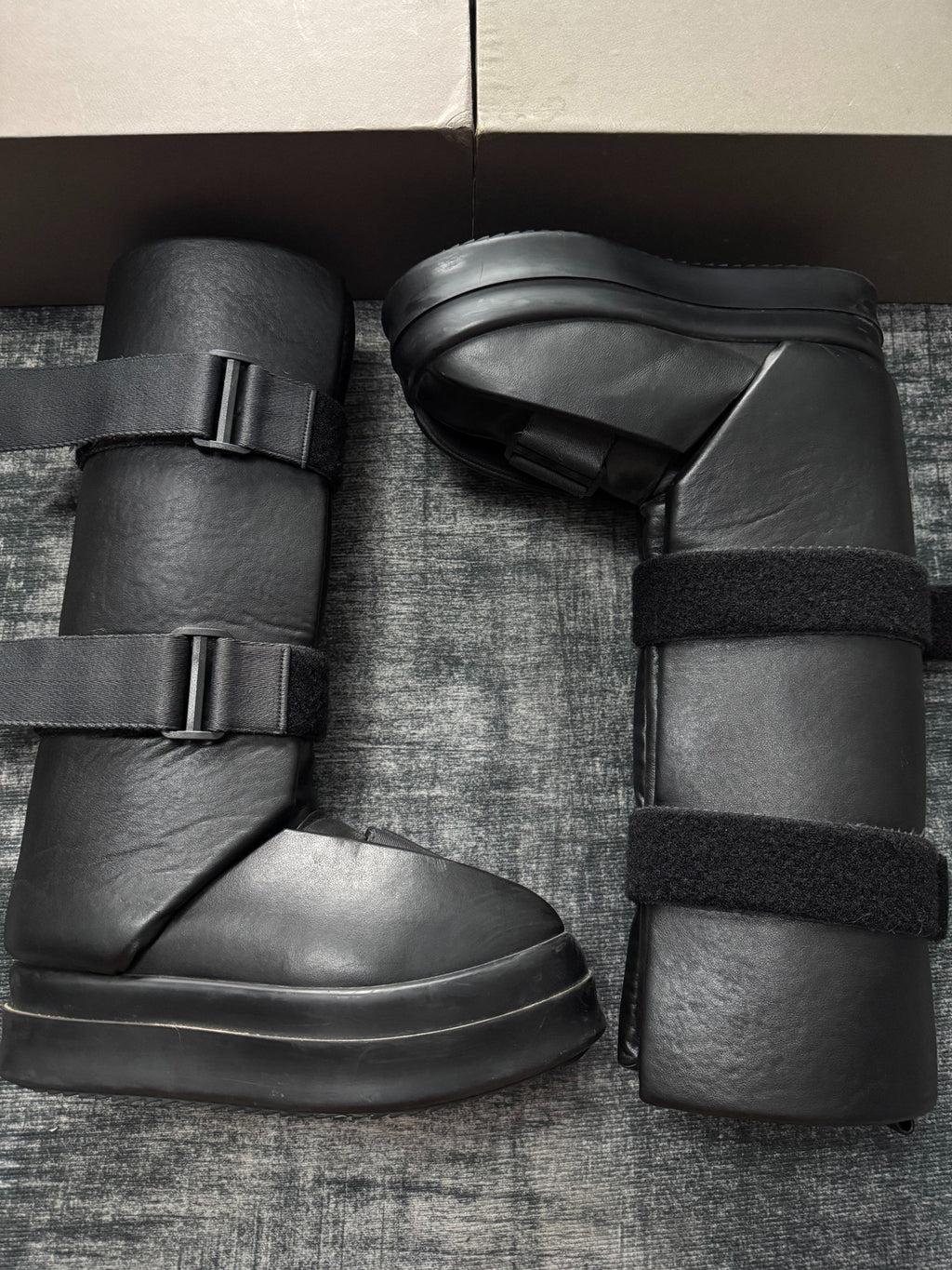 Rick Owens 23FW Runway Splint Panel Platform Boots