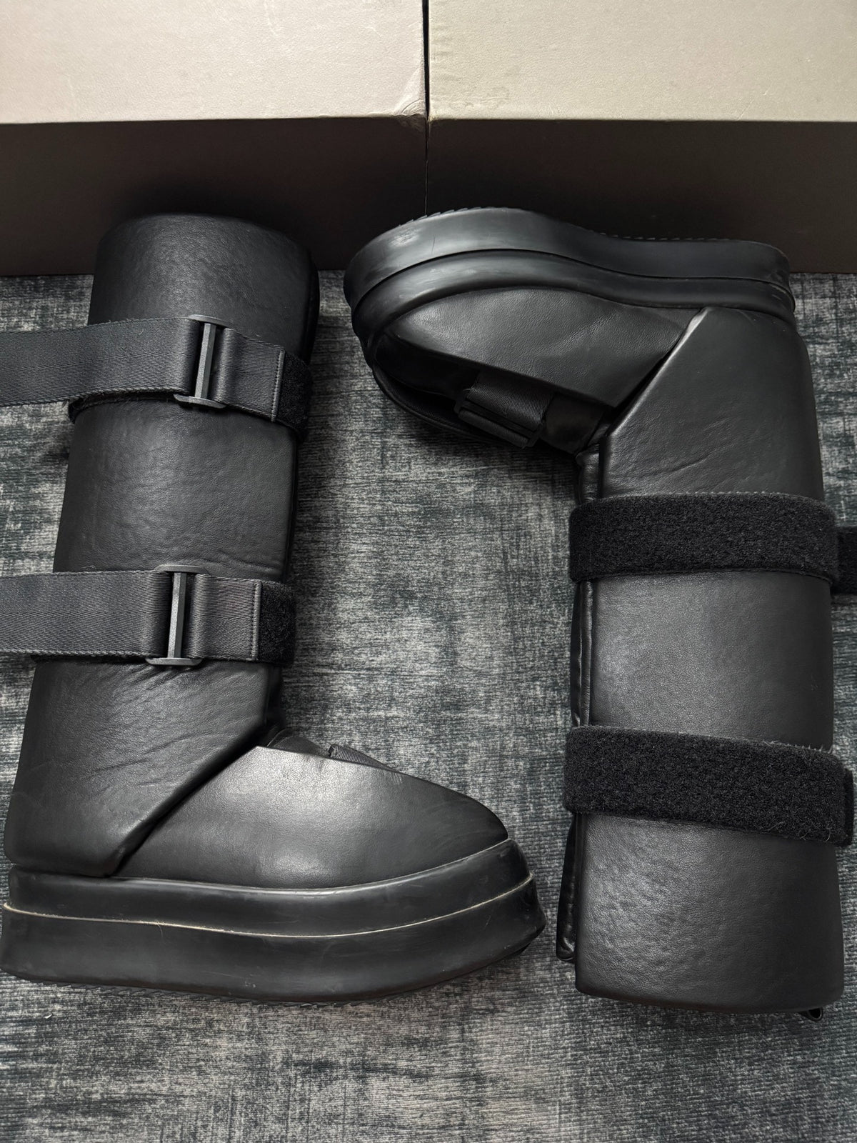 Rick Owens 23FW Runway Splint Panel Platform Boots
