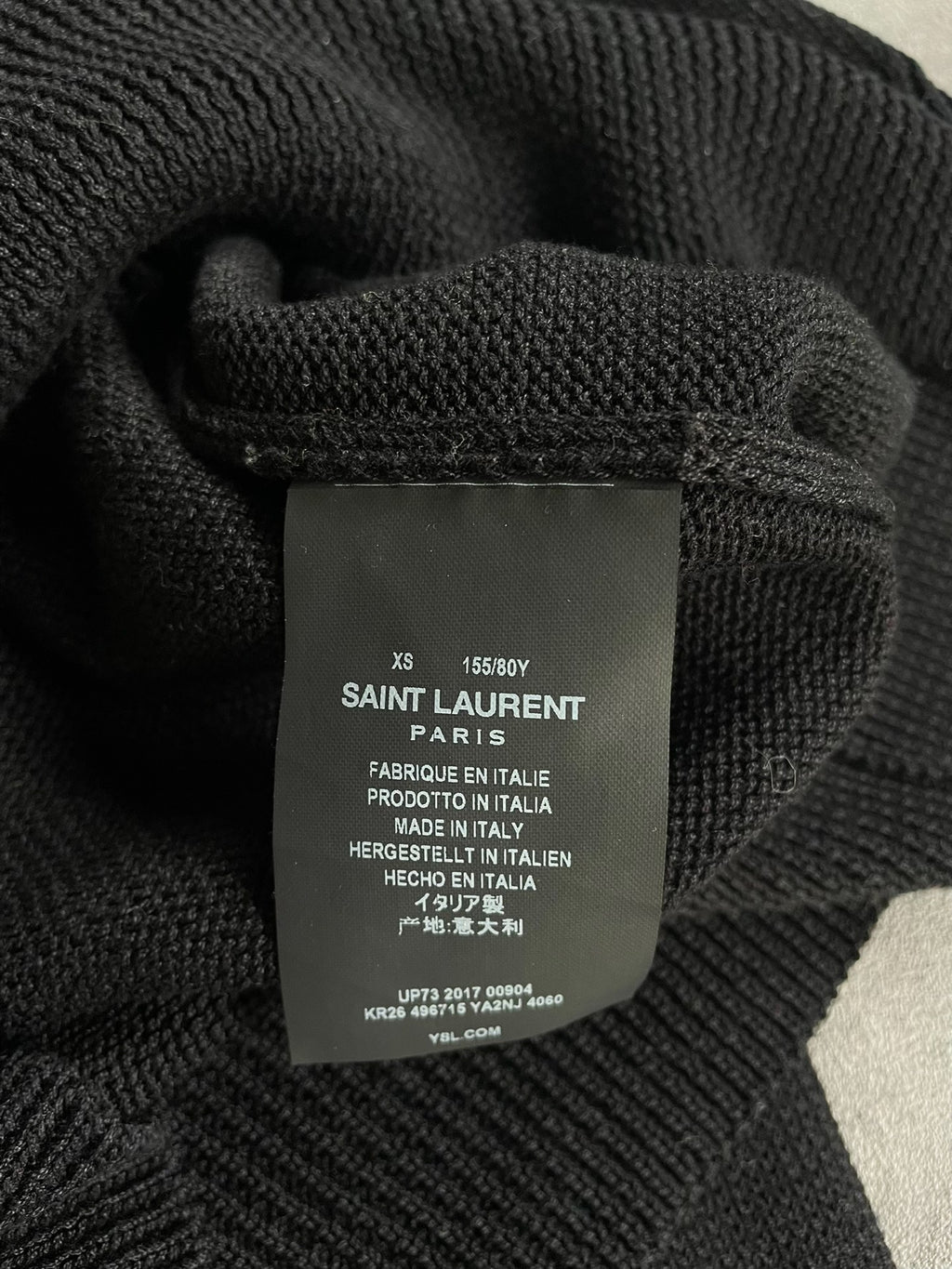 Saint Laurent 17FW Ethnic Jacquard White Knit Sweater