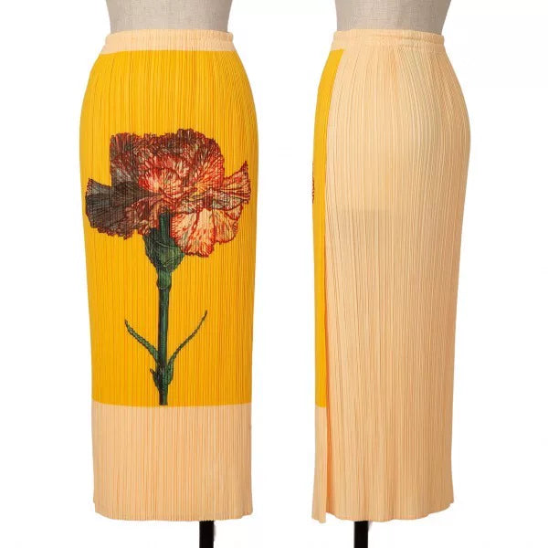 Issey Miyake Vintage Yellow Carnation Pleated Skirt