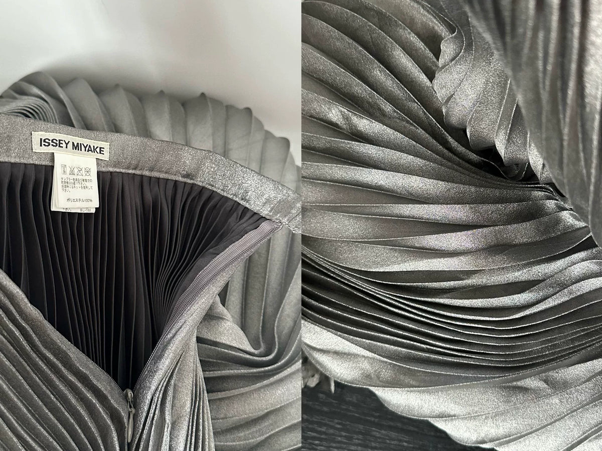 Issey Miyake mainline double-layer burnt distressed skirt