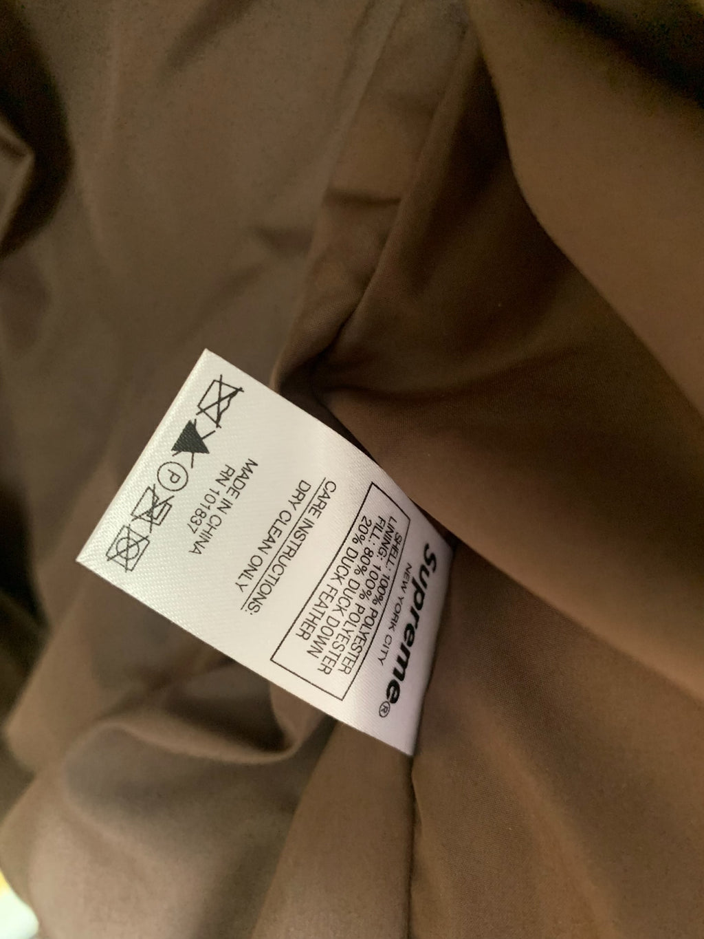 Supreme FW19 Checkerboard Puffy Down Jacket
