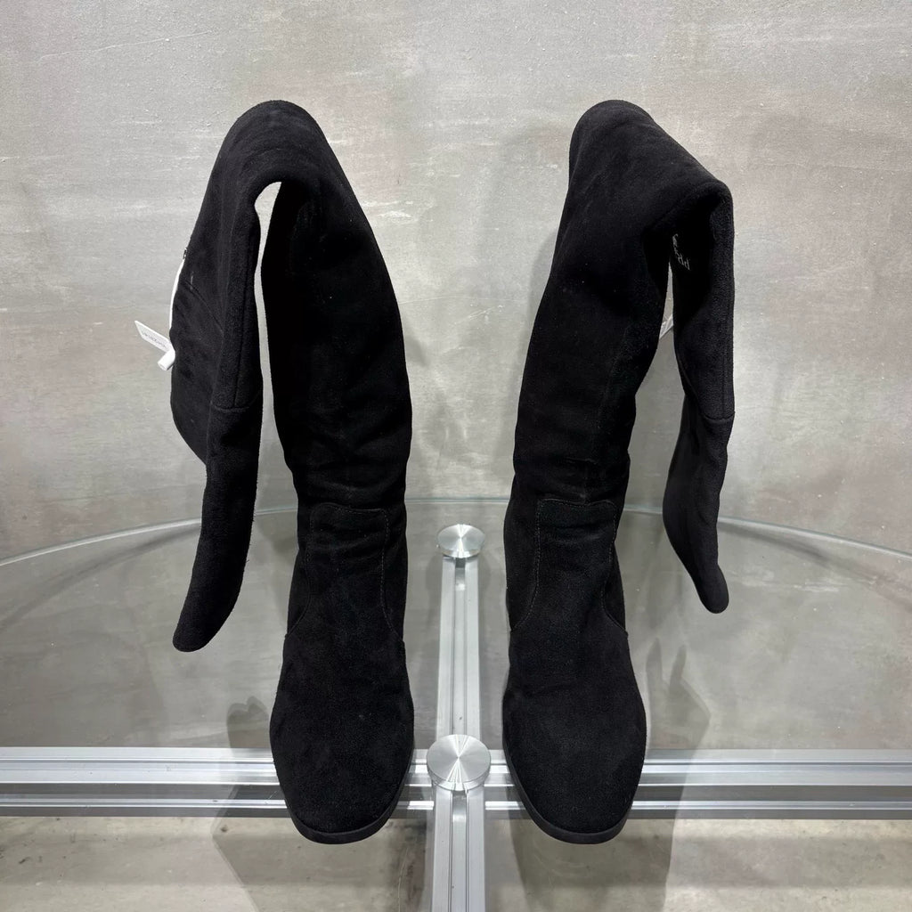 Prada black high-heel long boots