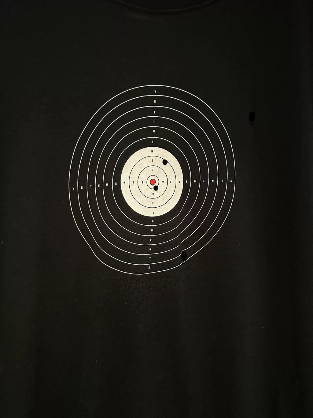 Vetements 19SS Target Bullet Hole Short-Sleeve T-Shirt