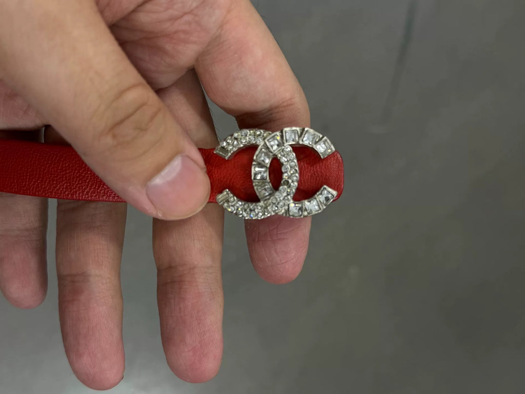 Chanel Red Cowhide Double C Jewelry Series Belt
