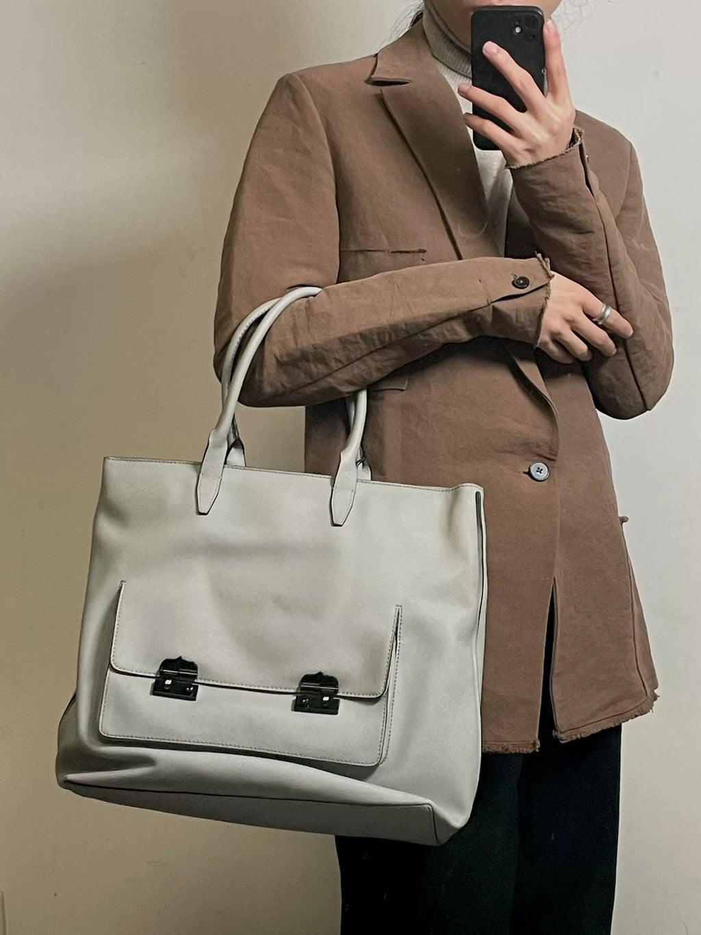 Alexander McQueen Silver Moon Grey Handbag