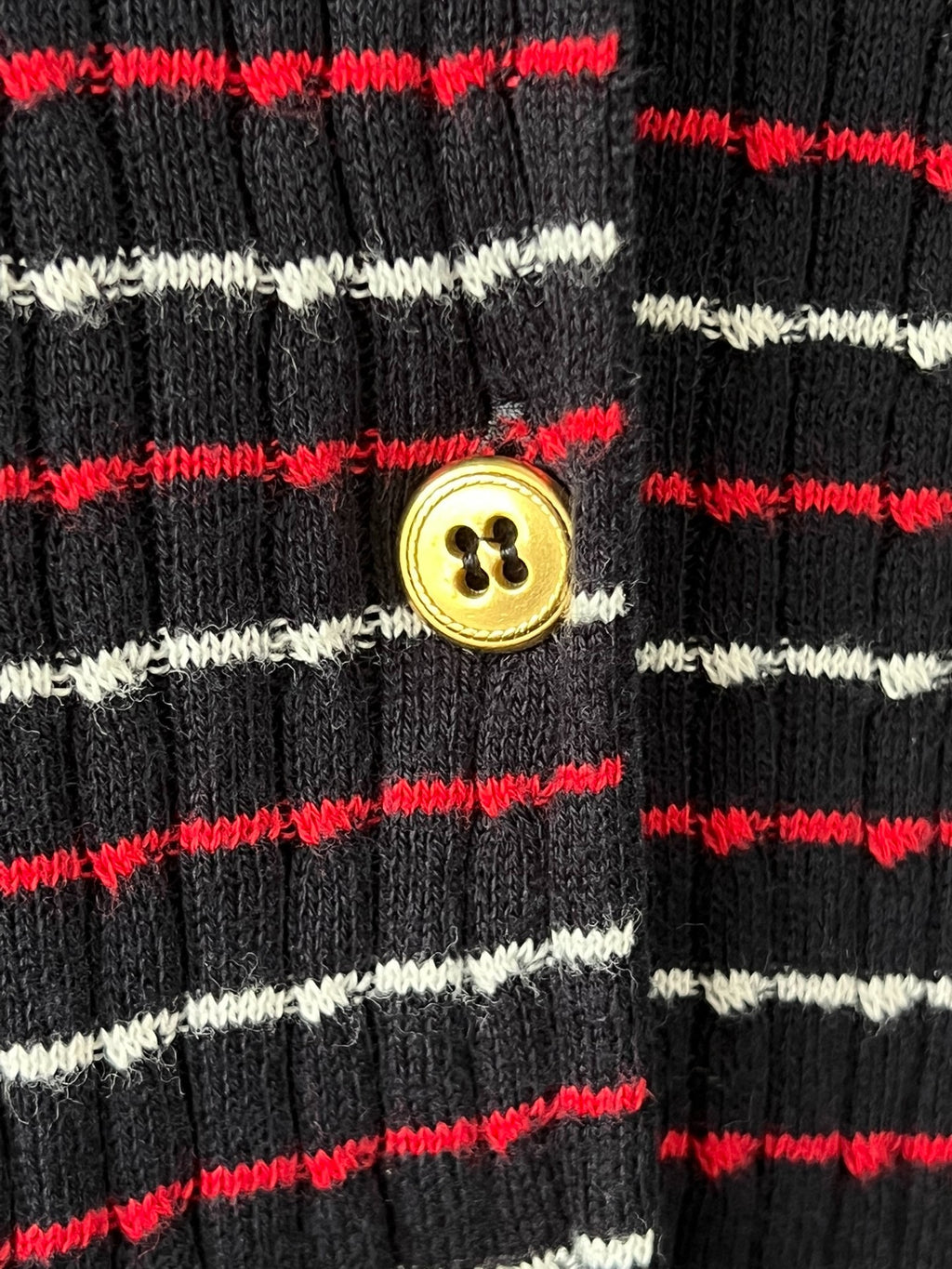 Miu Miu striped sailor collar knit cardigan