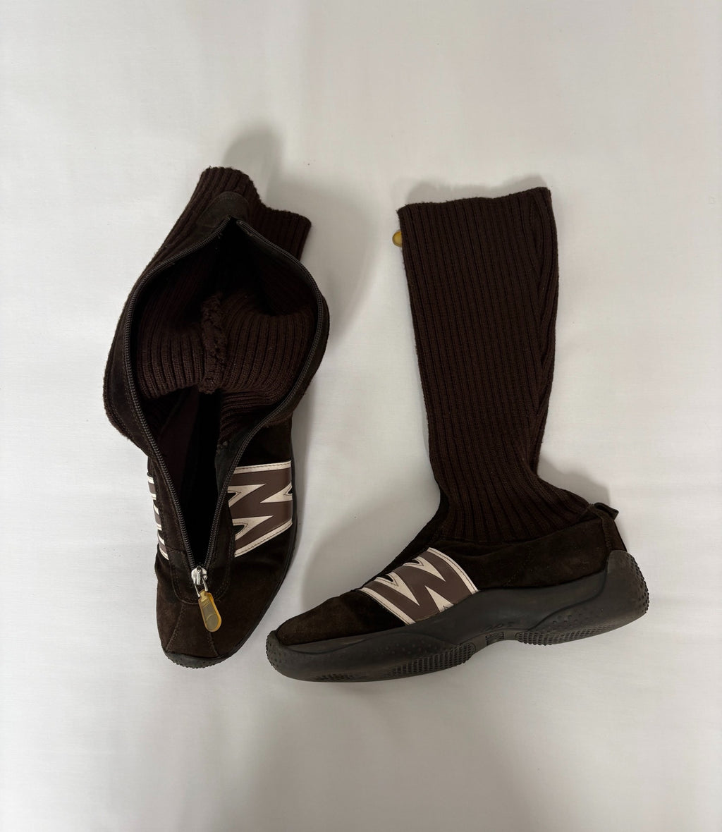 Walter van Beirendonck Knit Patchwork Boxing Boots